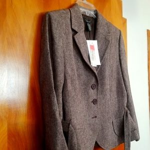 Brown wool suit by Laundry, Shelli Segal.  Pants sz8 Jacket sz10.